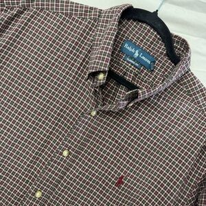 Ralph Lauren Men's Plaid Shirt - Burgundy and Black‎
